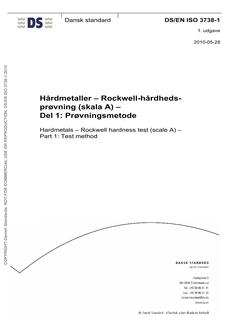 DANSK DS/EN ISO 3738-1