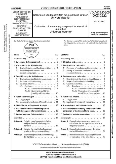 VDI VDI/VDE/DGQ/DKD 2622 BLATT 7