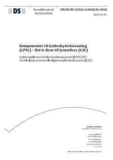 DANSK DS/EN IEC 62561-6