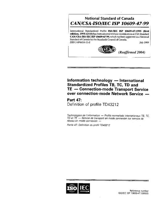 CAN/CSA-ISO/IEC ISP 10609-47-99 (R2004)