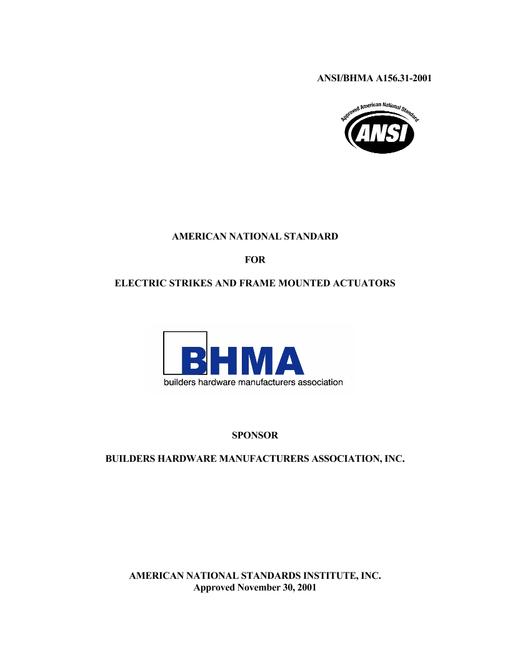 BHMA A156.31-2001