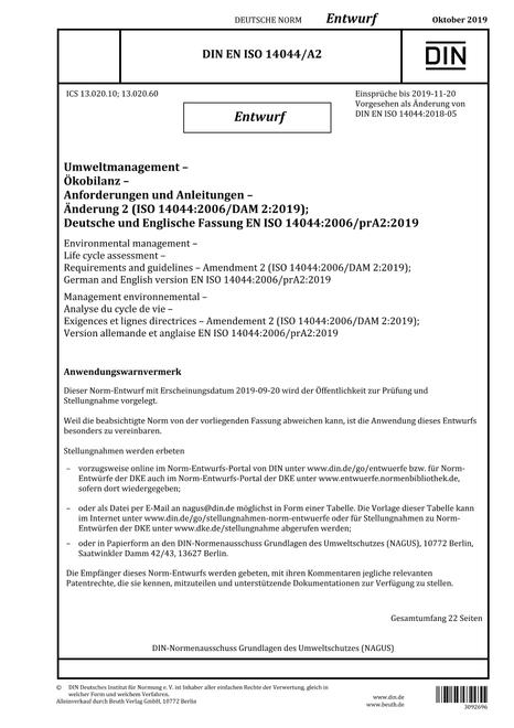 DIN EN ISO 14044/A2 - DRAFT