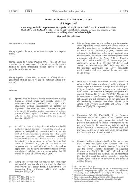 EEC 2012/722/EC