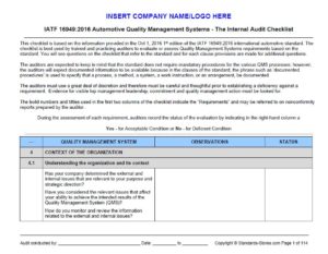 ISO 9001:2015 to IATF 16949:2016 Internal Auditor Training and Checklist Package
