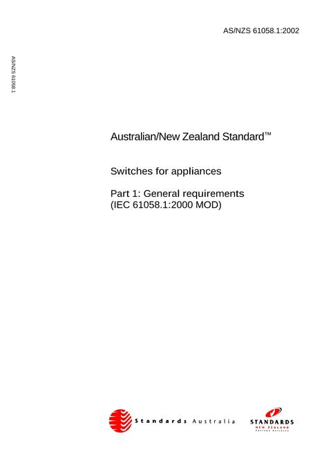 AS/NZS 61058.1:2002
