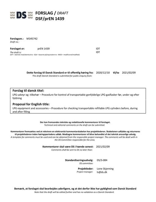 DANSK DSF/PREN 1439