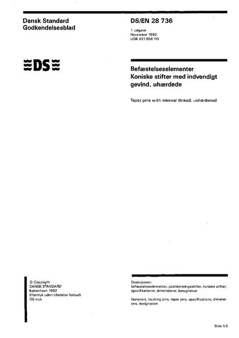 DANSK DS/EN 28736