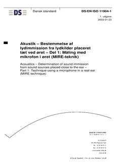 DANSK DS/EN ISO 11904-1