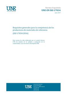 AENOR UNE-EN ISO 17034