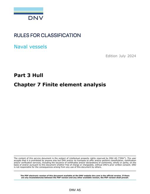 DNV DNV-RU-NAVAL PART 3 CHAPTER 7
