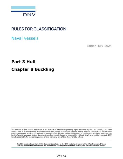 DNV DNV-RU-NAVAL PART 3 CHAPTER 8
