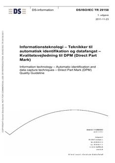 DANSK DS/ISO/IEC TR 29158