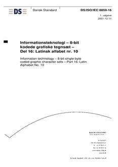 DANSK DS/ISO/IEC 8859-16