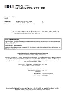 DANSK DSF/PREN IEC 60061-PR2022-1