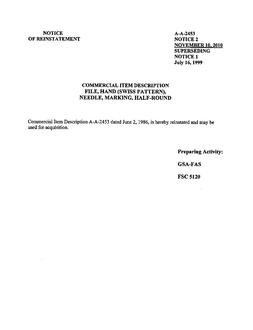 FAS A-A-2453 REINST NOTICE 2