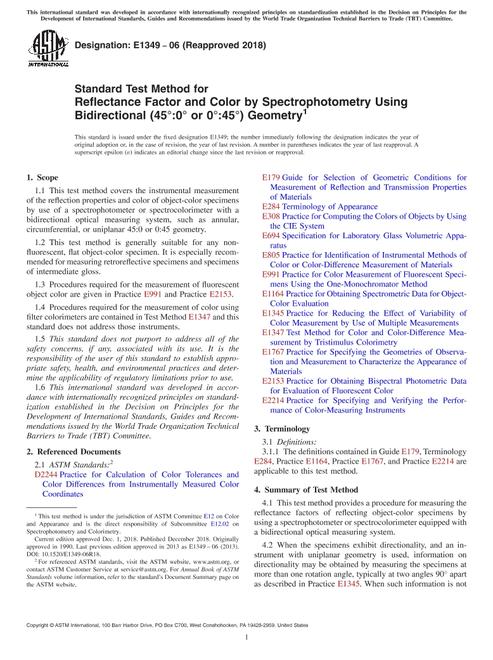 ASTM E1349-06(2018)