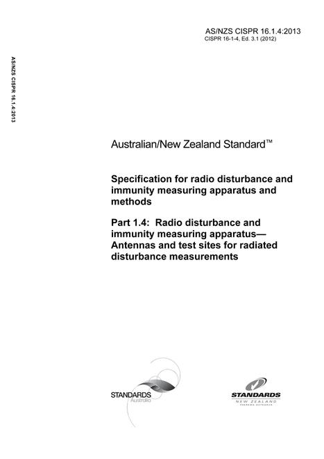 AS/NZS CISPR 16.1.4:2013