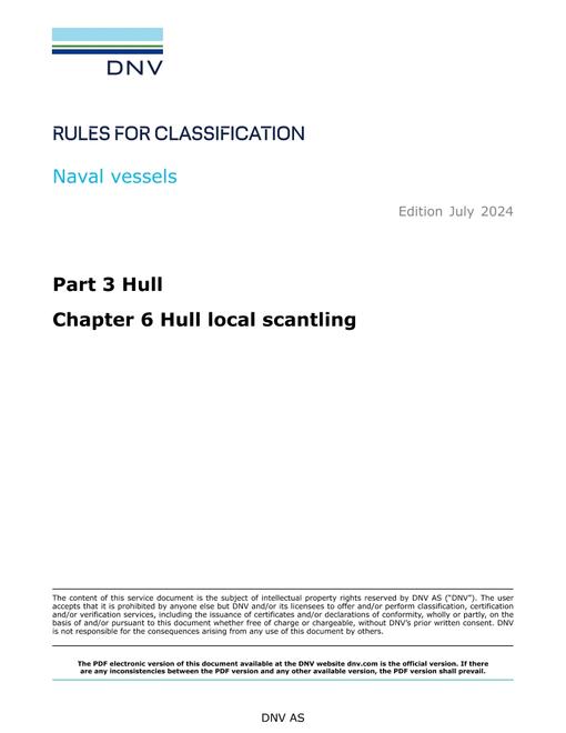 DNV DNV-RU-NAVAL PART 3 CHAPTER 6