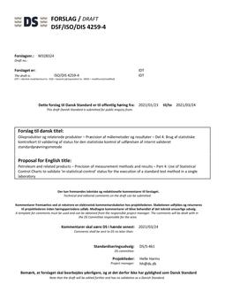 DANSK DSF/ISO/DIS 4259-4