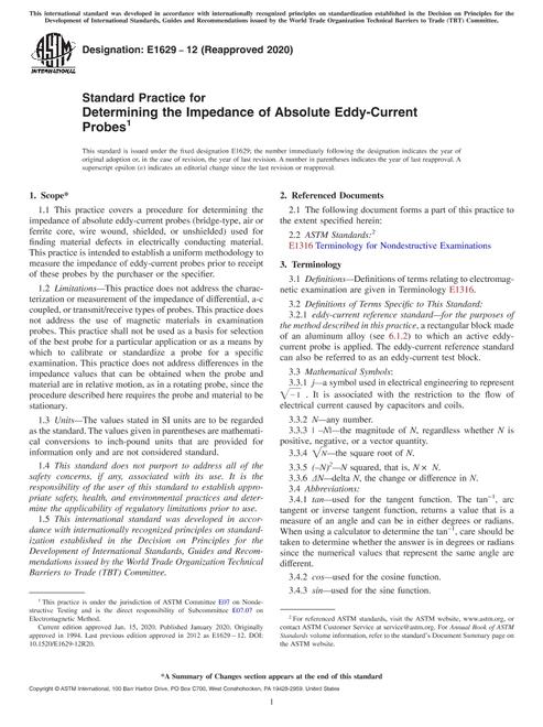 ASTM E1629-12(2020)