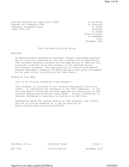 IETF RFC 6788