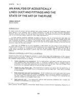 CH-81-06-3 -- An Analysis of Acoustically Lined Duct and Fittings and the State of the Art of Their Use