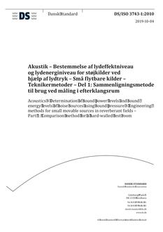 DANSK DS/ISO 3743-1