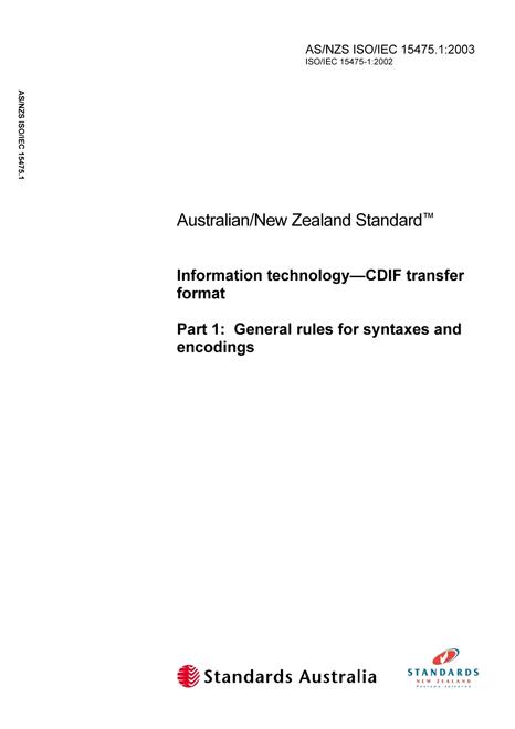 AS/NZS ISO/IEC 15475.1:2003