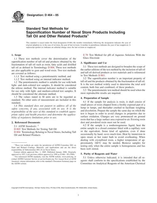 ASTM D464-05
