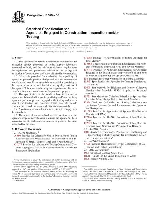 ASTM E329-06