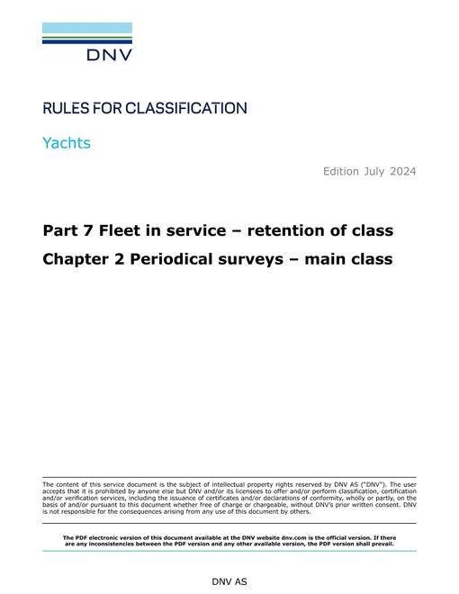 DNV DNV-RU-YACHT PART 7 CHAPTER 2