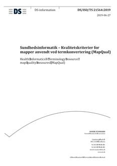 DANSK DS/ISO/TS 21564