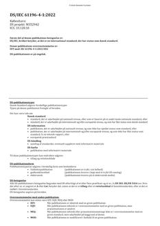 DANSK DS/IEC 61196-4-1