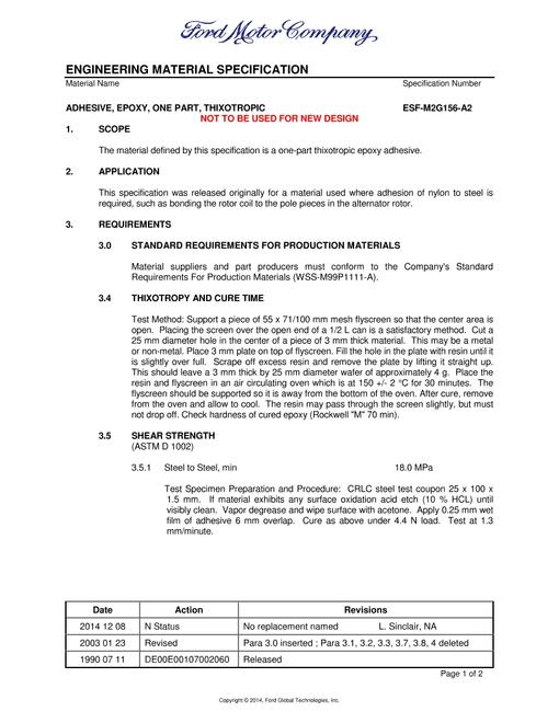 FORD ESF-M2G156-A2