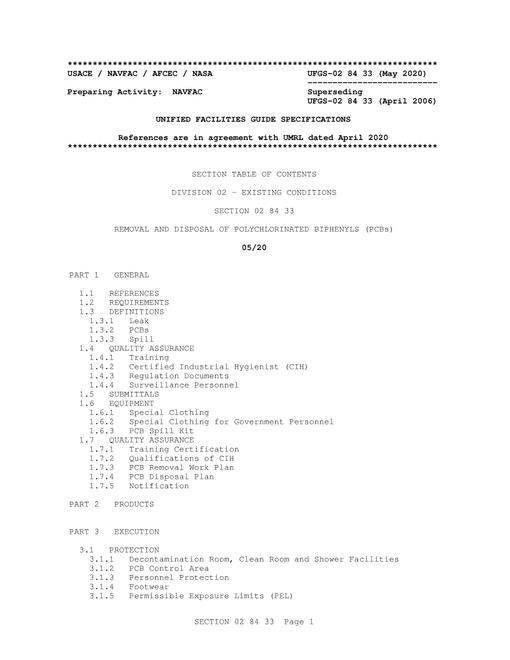 NAVY UFGS-02 84 33