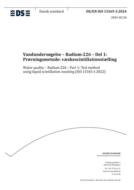 DANSK DS/EN ISO 13165-1