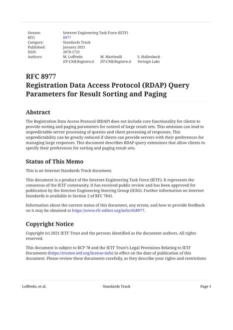 IETF RFC 8977
