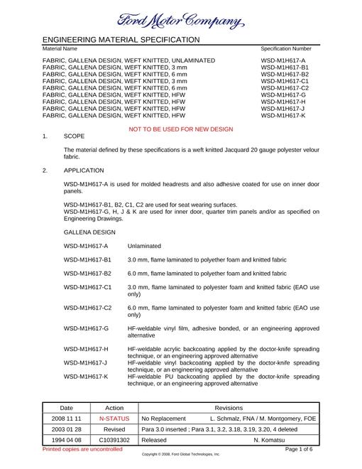 FORD WSD-M1H617-A