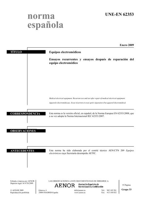 AENOR UNE-EN 62353