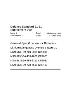 MODUK DEF STAN 61-21: SUPP 069