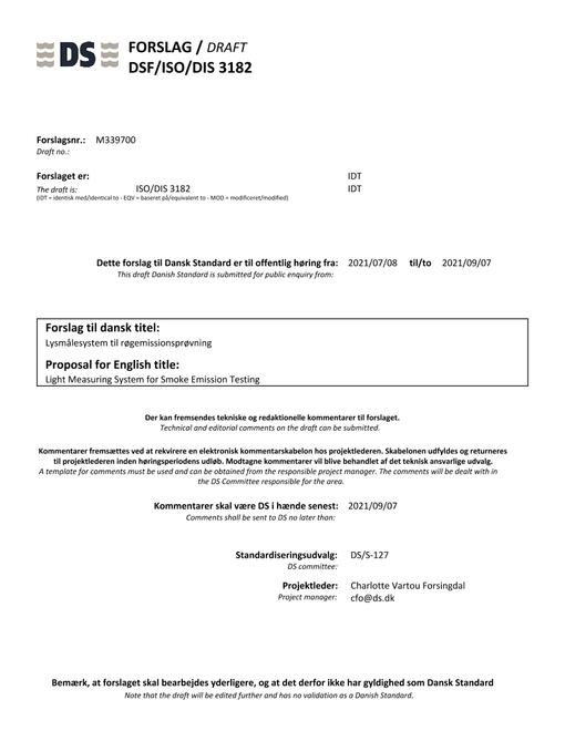 DANSK DSF/ISO/DIS 3182