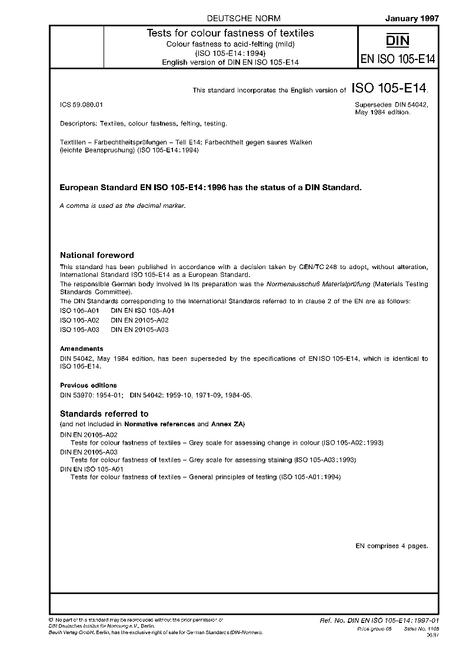 DIN EN ISO 105-E14