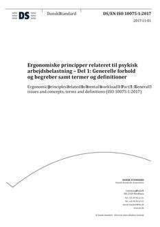 DANSK DS/EN ISO 10075-1