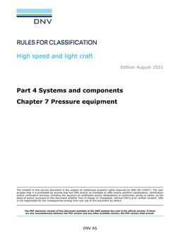 DNV DNV-RU-HSLC PART 4 CHAPTER 7