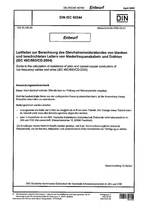 DIN IEC 60344 - DRAFT