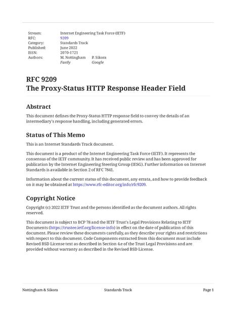 IETF RFC 9209