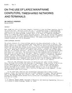 CH-81-01-3 -- On the Use of Large Mainframe Computers, Timeshared Networks and Terminals