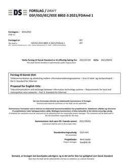 DANSK DSF/ISO/IEC/IEEE 8802-3/FDAMD 1