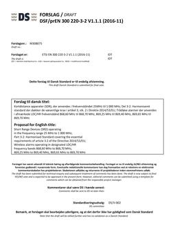 DANSK DSF/PREN 300 220-3-2 V1.1.1 (2016-11)