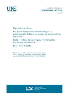 AENOR UNE-EN ISO 14577-4